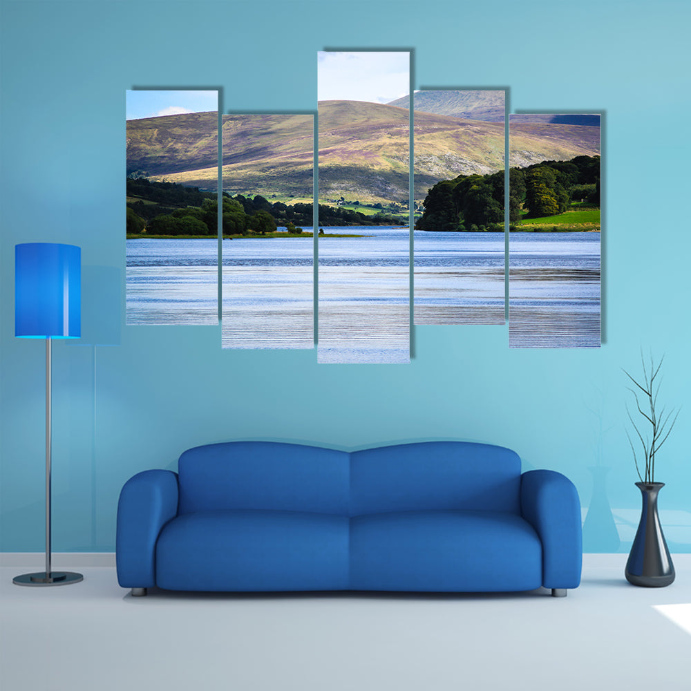 Scenic view of Blessington Lake in Ireland multi panel canvas wall art