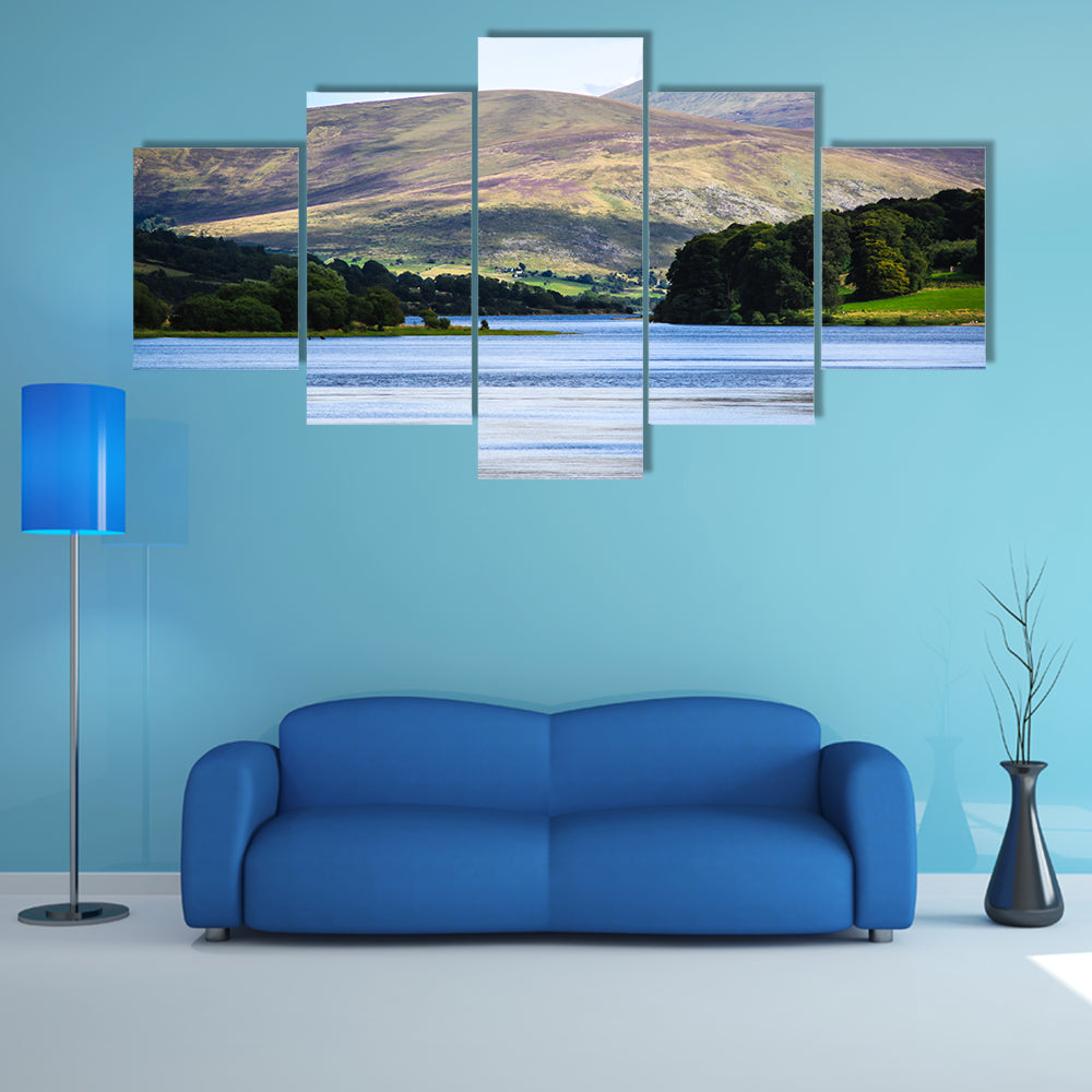 Scenic view of Blessington Lake in Ireland multi panel canvas wall art