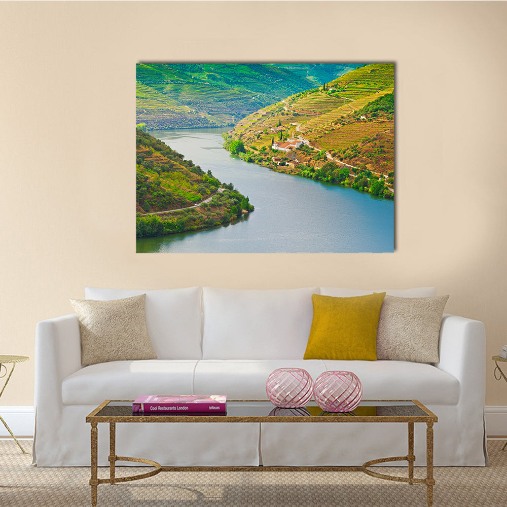 The Vineyards in the Valley of the River Douro, Portugal Multi Panel Canvas Wall Art