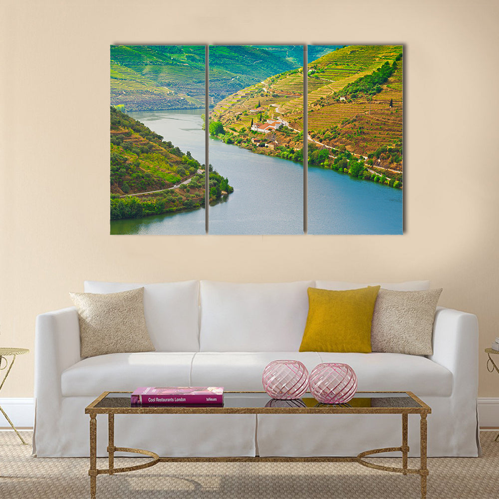 The Vineyards in the Valley of the River Douro, Portugal Multi Panel Canvas Wall Art