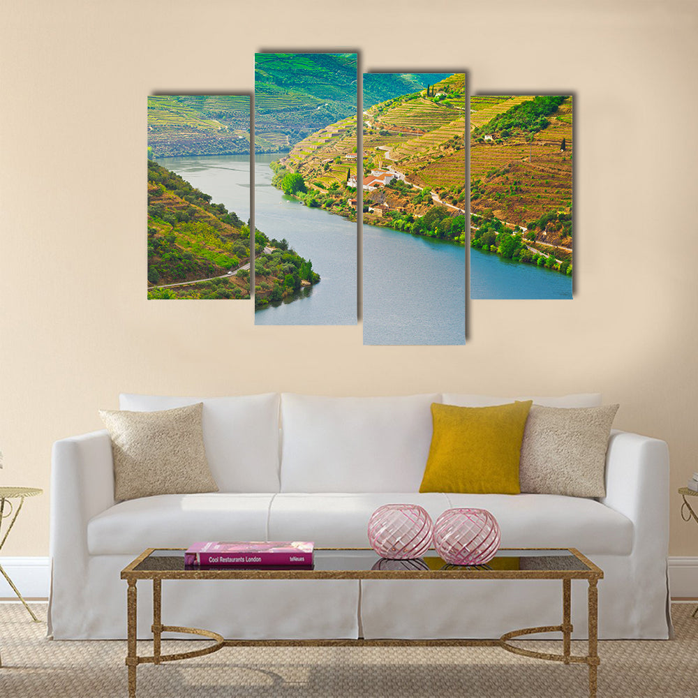 The Vineyards in the Valley of the River Douro, Portugal Multi Panel Canvas Wall Art
