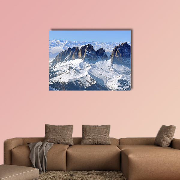 The Ski resort in a snow covered mountain Dolomites, Italy multi panel