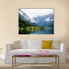 The summer view to Sognafjord and village in Norway multi panel canvas wall art