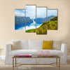 Hight summer view to Sognefjord in Norway multi panel canvas wall art