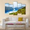 Hight summer view to Sognefjord in Norway multi panel canvas wall art