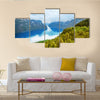 Hight summer view to Sognefjord in Norway multi panel canvas wall art