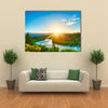 Beautiful sunset over the bend of the river Clutha, New Zealand multi panel canvas wall art