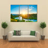 Beautiful sunset over the bend of the river Clutha, New Zealand multi panel canvas wall art