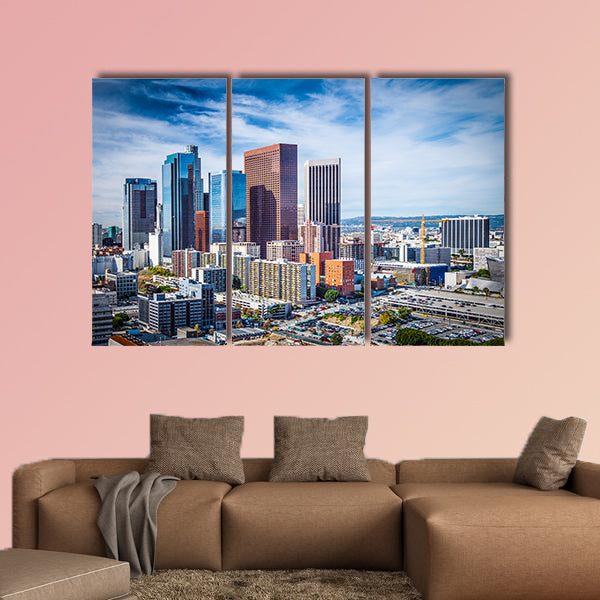 Los Angeles, California, USA downtown cityscape multi panel canvas wall art