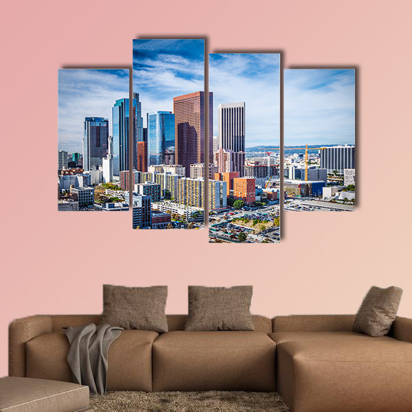 Los Angeles, California, USA downtown cityscape multi panel canvas wall art