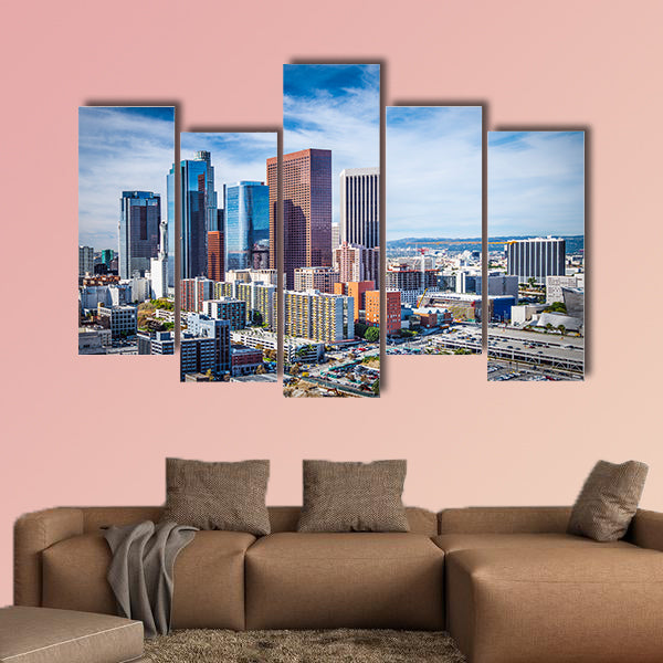 Los Angeles, California, USA downtown cityscape multi panel canvas wall art