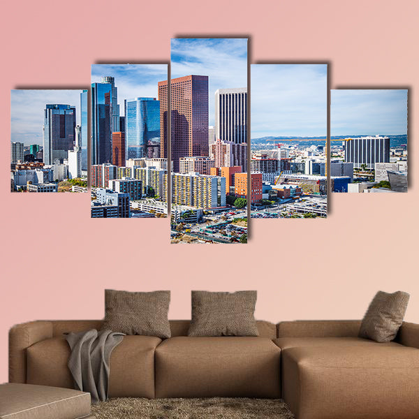 Los Angeles, California, USA downtown cityscape multi panel canvas wall art