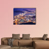 Busan, South Korea aerial view at night multi panel canvas wall art