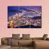 Busan, South Korea aerial view at night multi panel canvas wall art