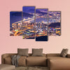 Busan, South Korea aerial view at night multi panel canvas wall art