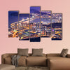 Busan, South Korea aerial view at night multi panel canvas wall art