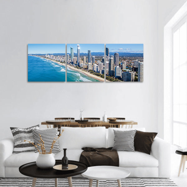 Sunny view of Gold Coast, Queensland, Australia panoramic canvas wall art
