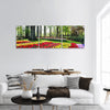 Mix of Holland tulips and spring hyacinths panoramic canvas wall art