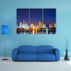 Night time view of the modern part of Cartagena Colombia Multi Panel Canvas Wall Art