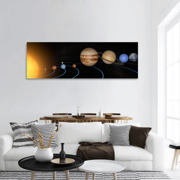 Solar System planets space universe sun panoramic canvas wall art