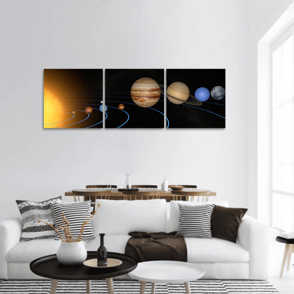 Solar System planets space universe sun panoramic canvas wall art