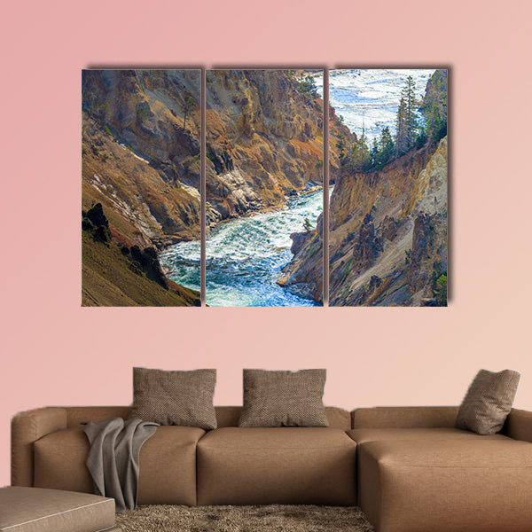 The Grand Canyon of the Yellowstone National Park, Wyoming multi panel canvas wall art