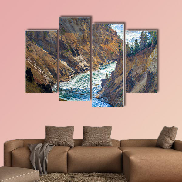 The Grand Canyon of the Yellowstone National Park, Wyoming multi panel canvas wall art