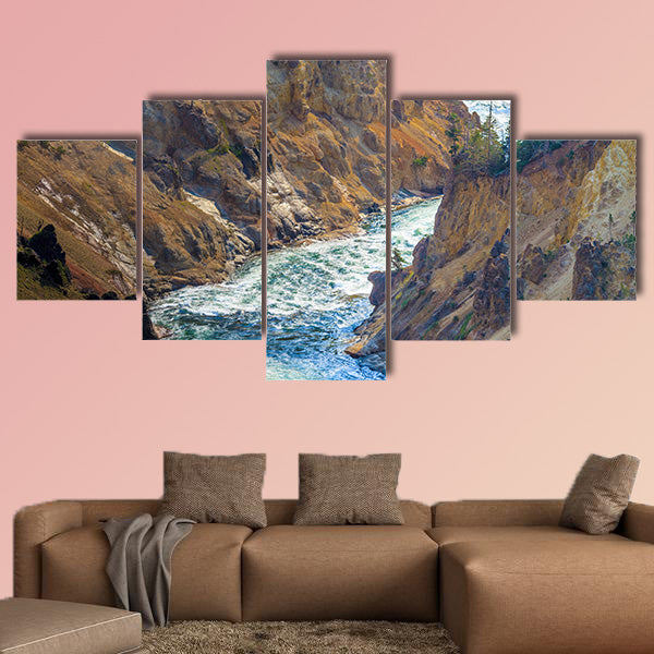 The Grand Canyon of the Yellowstone National Park, Wyoming multi panel canvas wall art
