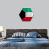 Kuwait Flag hexagonal canvas wall art