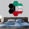 Kuwait Flag hexagonal canvas wall art