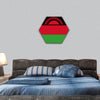 Malawi Flag hexagonal canvas wall art