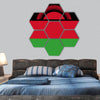 Malawi Flag hexagonal canvas wall art