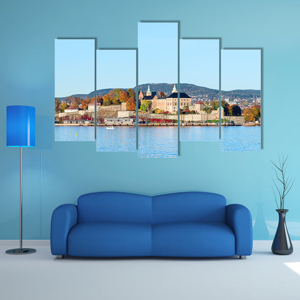 Akershus Fortress at autumn, Oslo, Norway multi panel canvas wall art