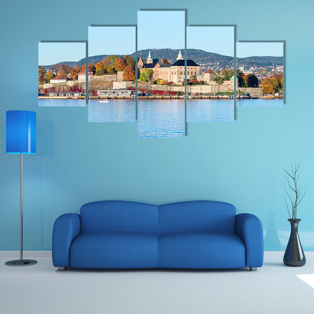 Akershus Fortress at autumn, Oslo, Norway multi panel canvas wall art