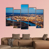 Chattanooga downtown at night as seen from Lookout Mountain multi panel canvas wall art