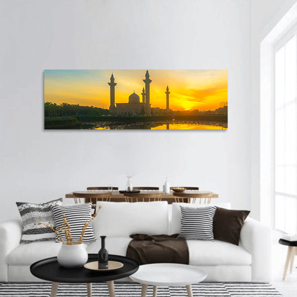 Tengku Ampuan Jemaah Mosque, Bukit Jelutong, Malaysia Panoramic Canvas Wall Art