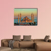 Blue mosque in glorious sunset, Istanbul multi panel canvas wall art