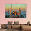 Blue mosque in glorious sunset, Istanbul multi panel canvas wall art