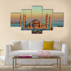 Blue mosque in glorius sunset Multi panel canvas wall art