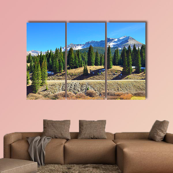 Mountains of Colorado during fall multi panel canvas wall art