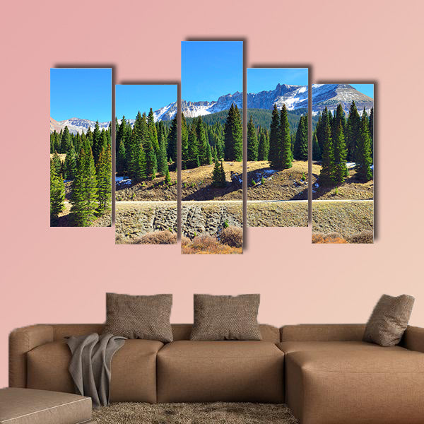 Mountains of Colorado during fall multi panel canvas wall art