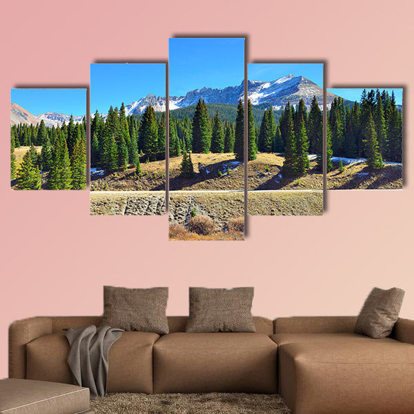 Mountains of Colorado during fall multi panel canvas wall art