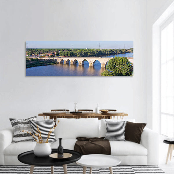 Long bridge over Blue River Panoramic Canvas Wall Art