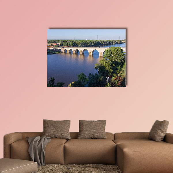 Long bridge over Blue River multi panel canvas wall art