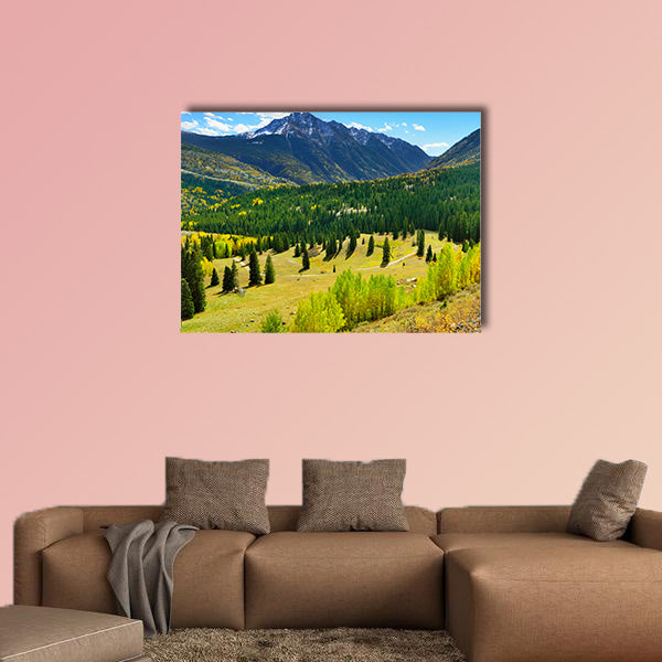 Colorful mountains of Colorado during foliage season multi panel canvas wall art