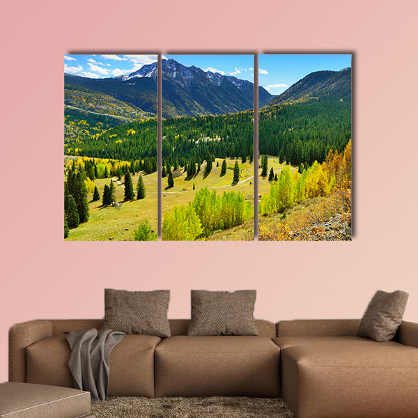 Colorful mountains of Colorado during foliage season multi panel canvas wall art