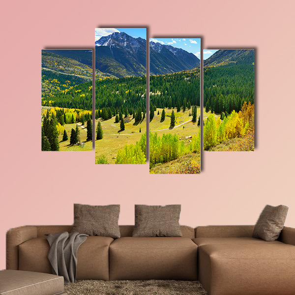 The colorful mountains of Colorado during foliage season multi panel canvas wall art