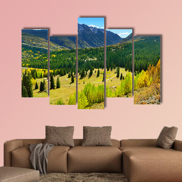 The colorful mountains of Colorado during foliage season multi panel canvas wall art