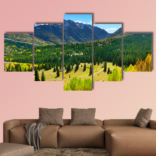 The colorful mountains of Colorado during foliage season multi panel canvas wall art