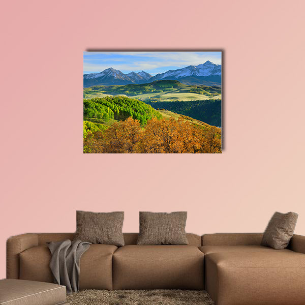  Colorful mountains of Colorado during foliage season multi panel canvas wall art